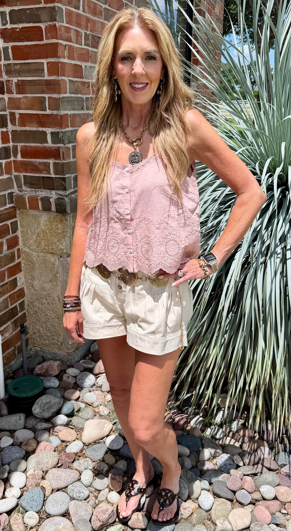 Pinched Button Down Shorts