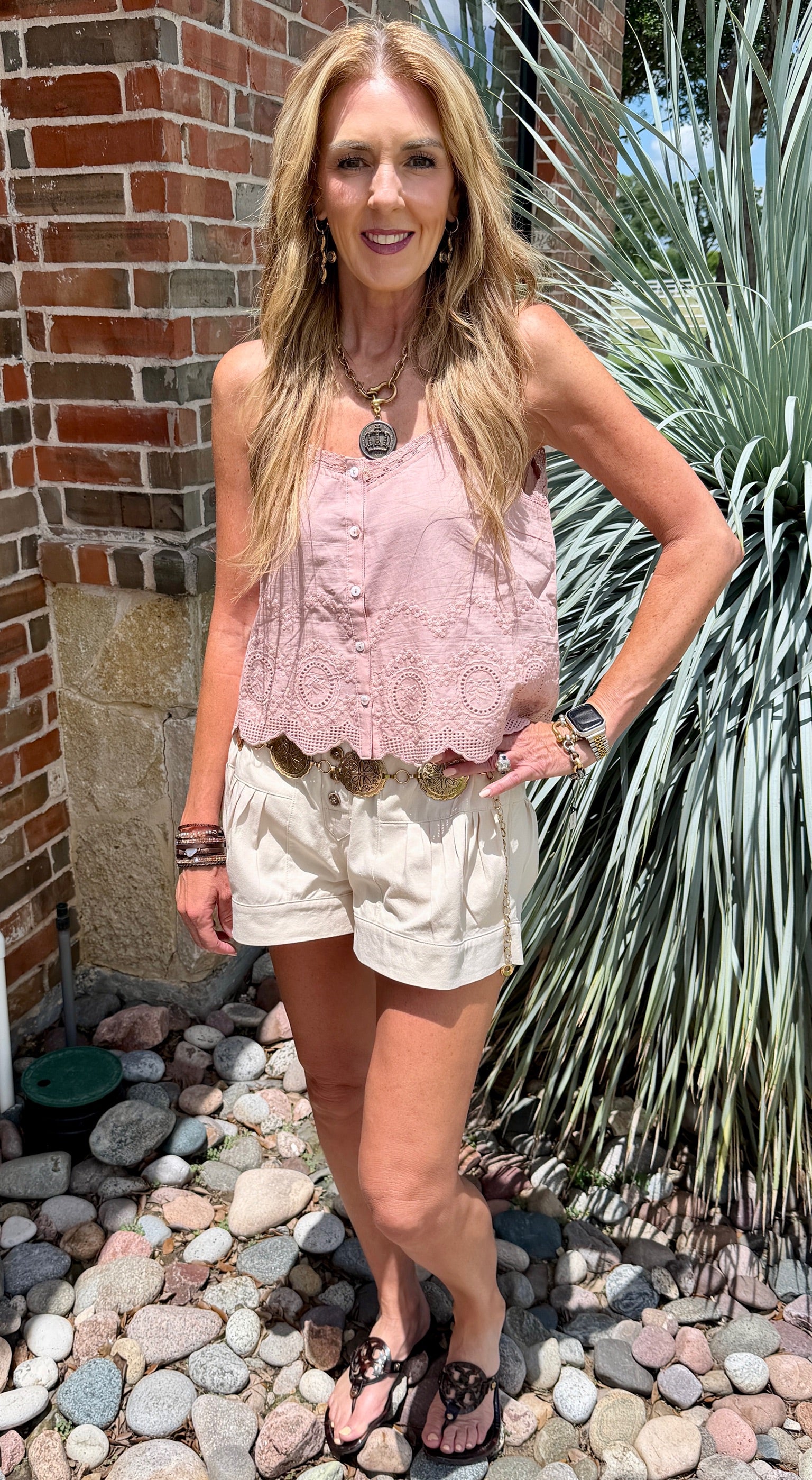 Pinched Button Down Shorts