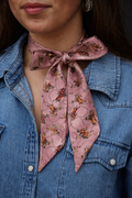 Muted Rose Pink Cowgirl Silk Twilly