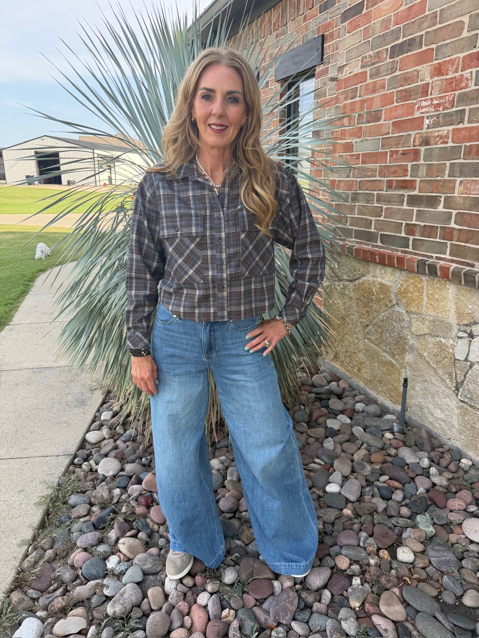 After Hours Plaid Top