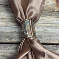 Silver Engraved Coyote N' Cactus Wild Rag Slide