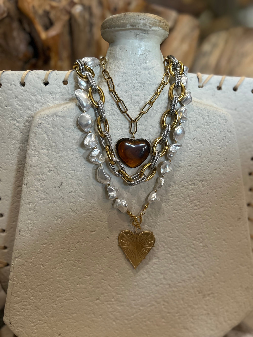 Amber Heart Necklace