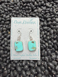 Paige Wallace Turquoise and Sterling Rectangle Earrings
