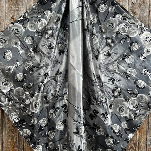 35X35" Grey Roses Wild Rag