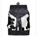 Black Leather and Cowhide Backpack