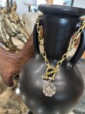 V2 Designs Matte Gold Necklace with Cross Pendant