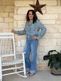 Plaid with frilled detail