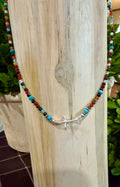 Small Cross Multi Stone Necklace