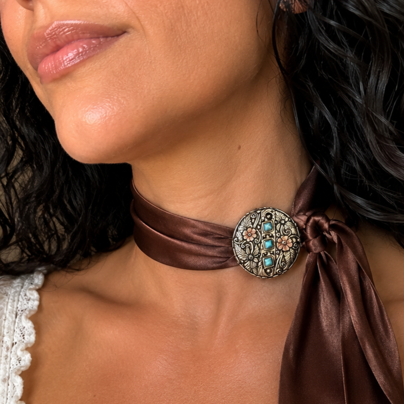 Silver and Copper Round Twilly Slide