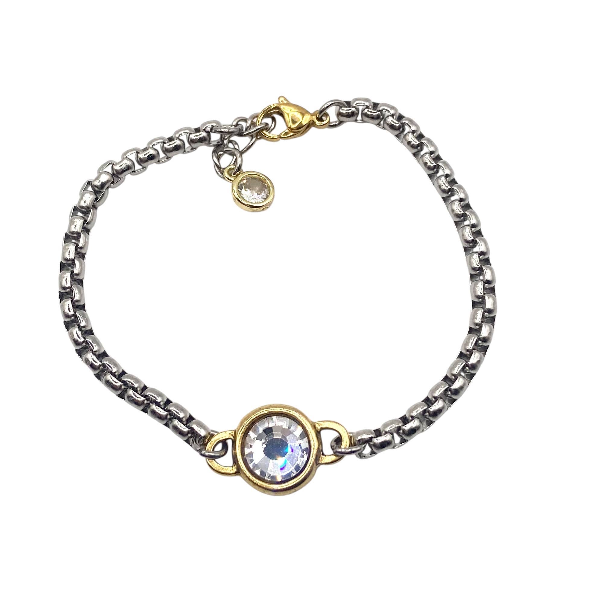 Two tone mixed metal luxe bracelet 