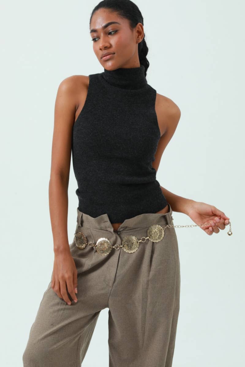 Ethnic Carved Chain Belt – Vintage Style