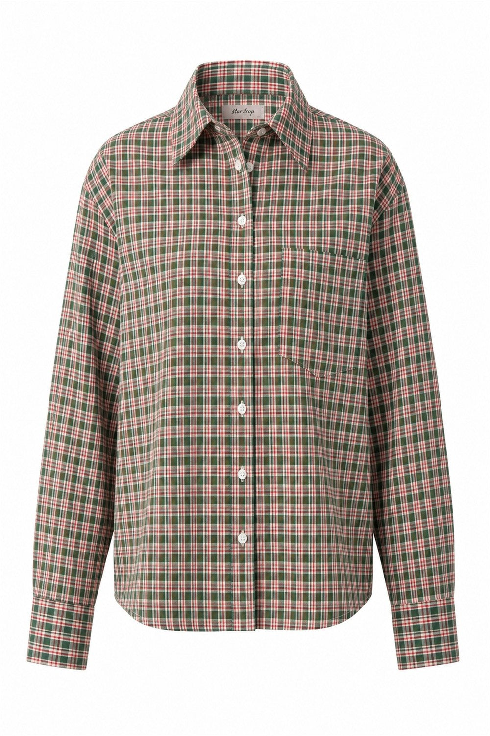 Green & Red Plaid Button Up