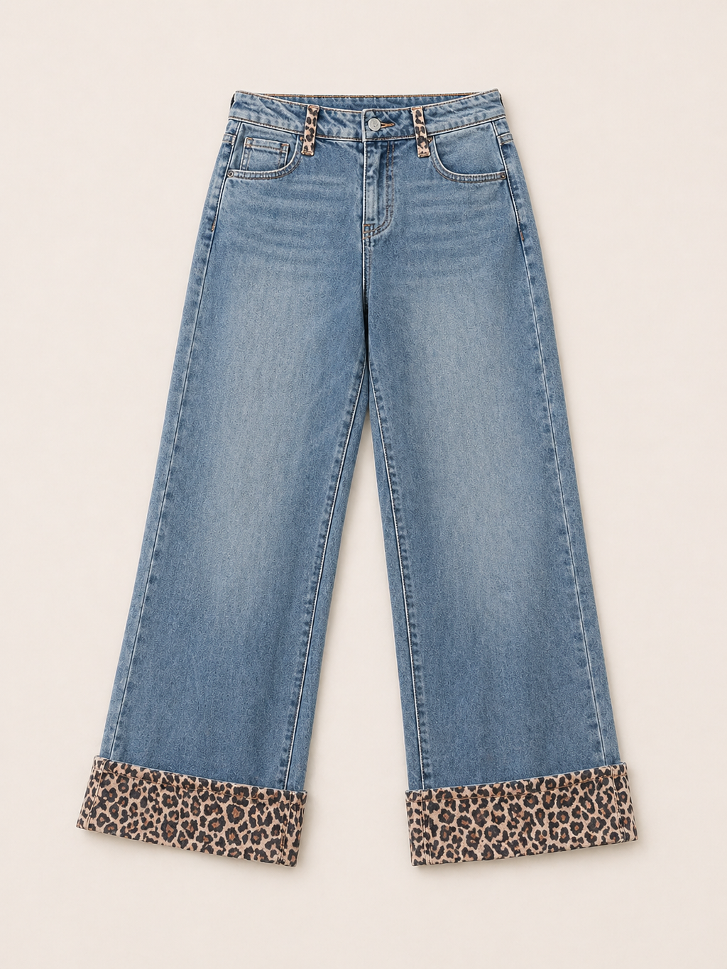 Mid Rise with Leopard Cuff