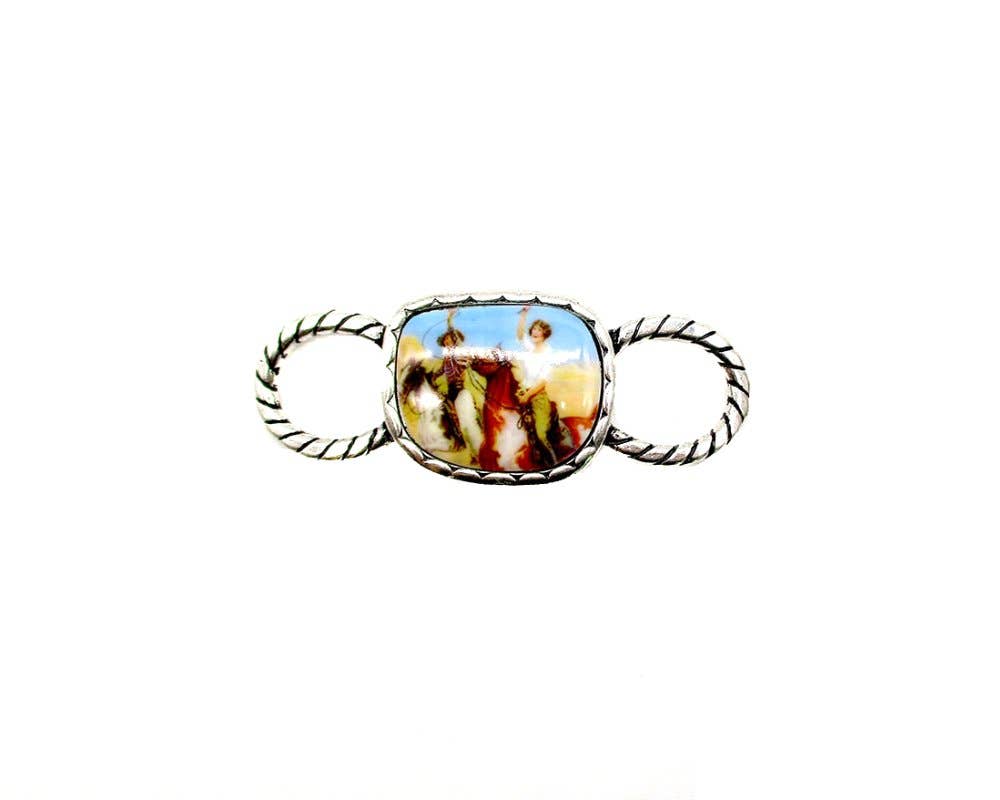 Western Portrait Scarf Charm