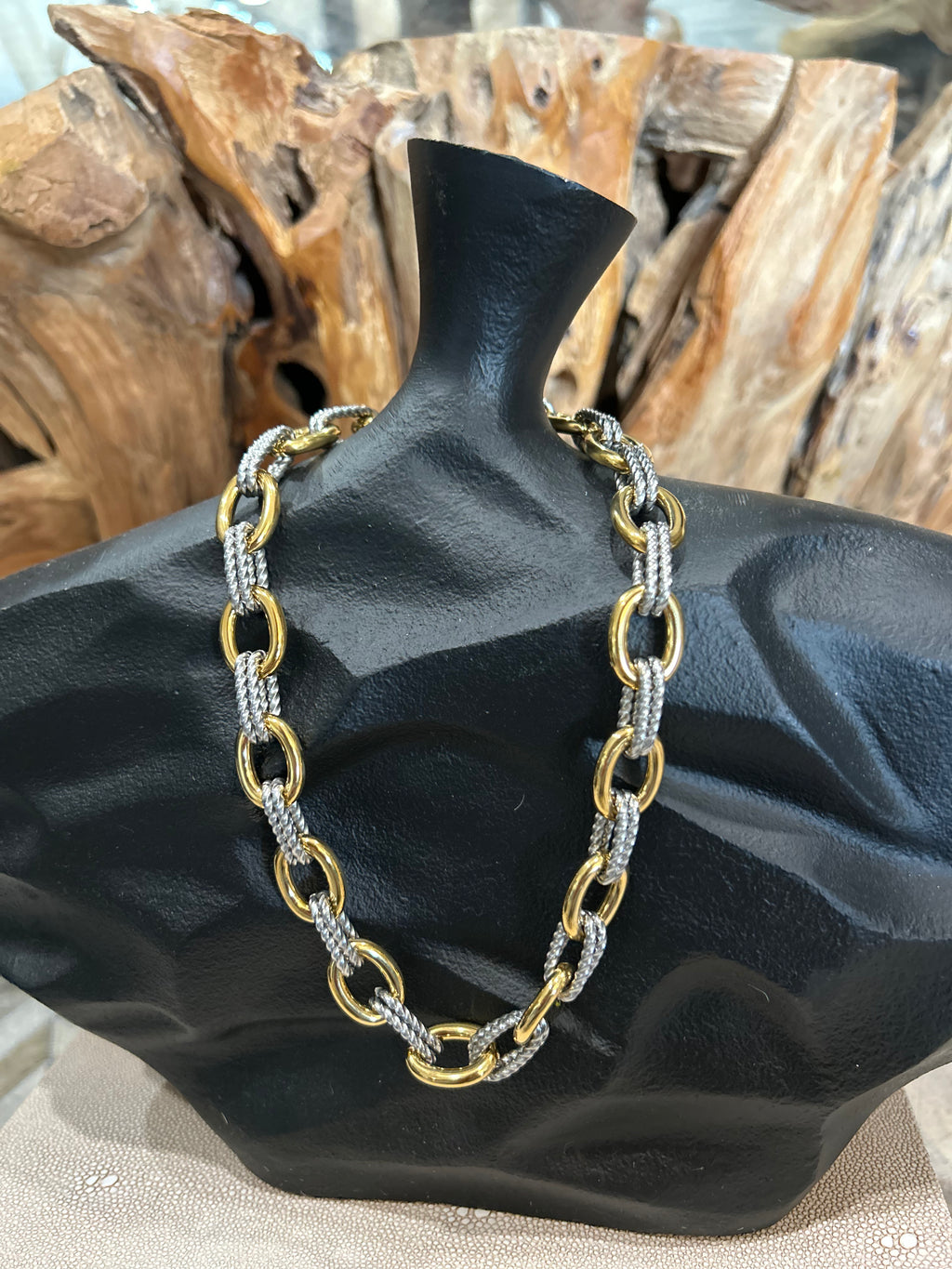 Mixed Metal Link Necklace