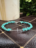 Small Cross Turquoise Stone Bracelet