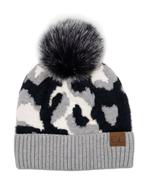 CC Chenille Abstract Print Beanie ( HAT-4005 )