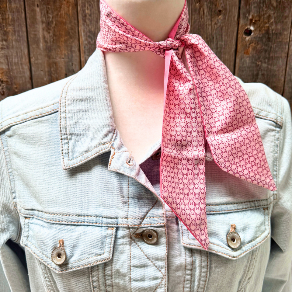 Pink Western Skinny Mini Wild Rag Scarf