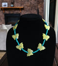 Lemon Jade butterfly, turquoise glass bead by Navajo artist