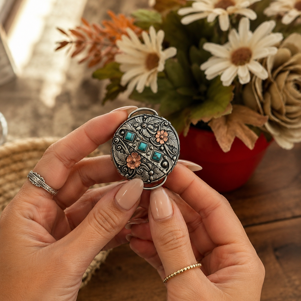 Silver and Copper Round Twilly Slide