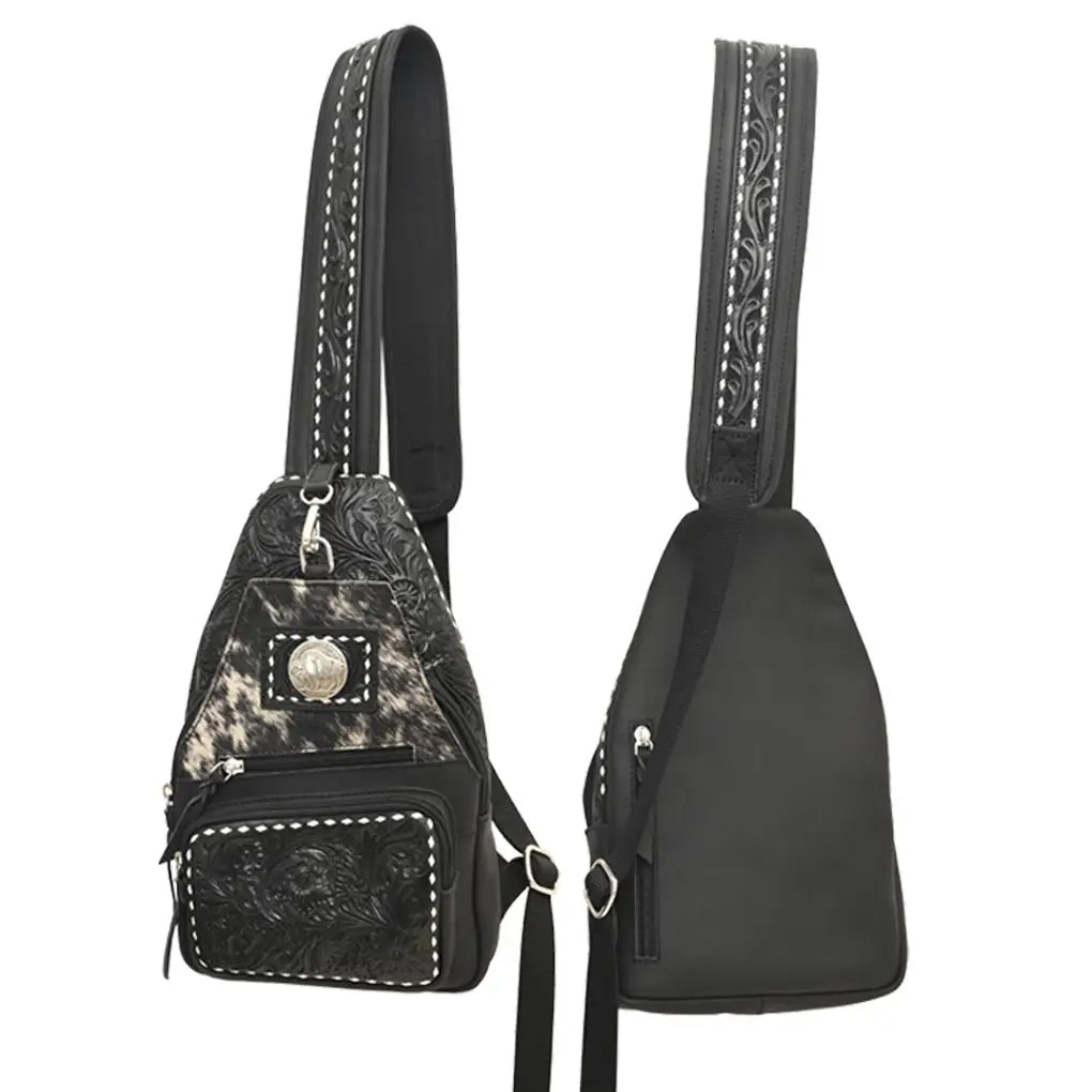 Sling Bag with Tooled Leather
