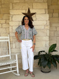 Sage Bloom Ruffle Blouse
