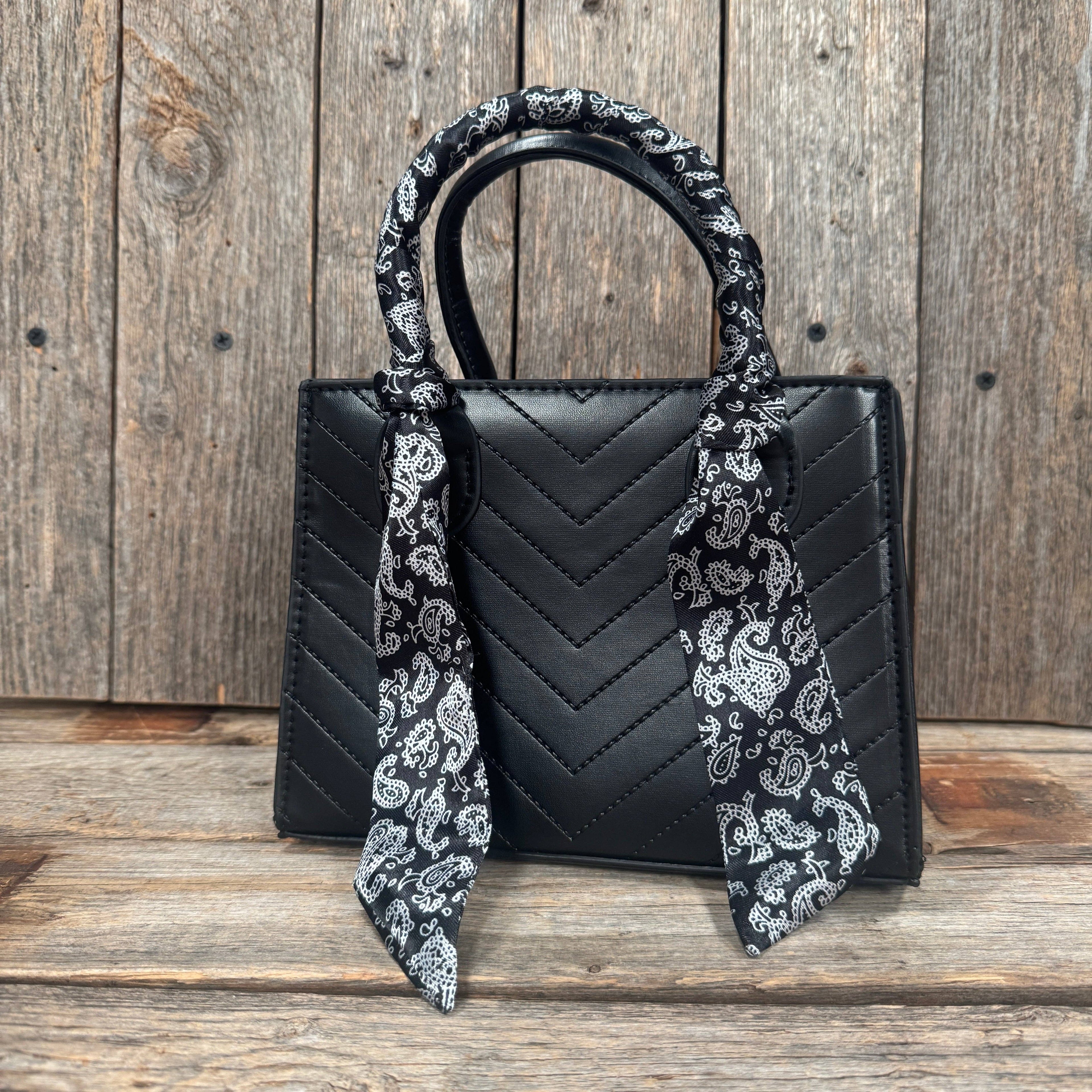 Black and White Western Skinny Mini Wild Rag Scarf