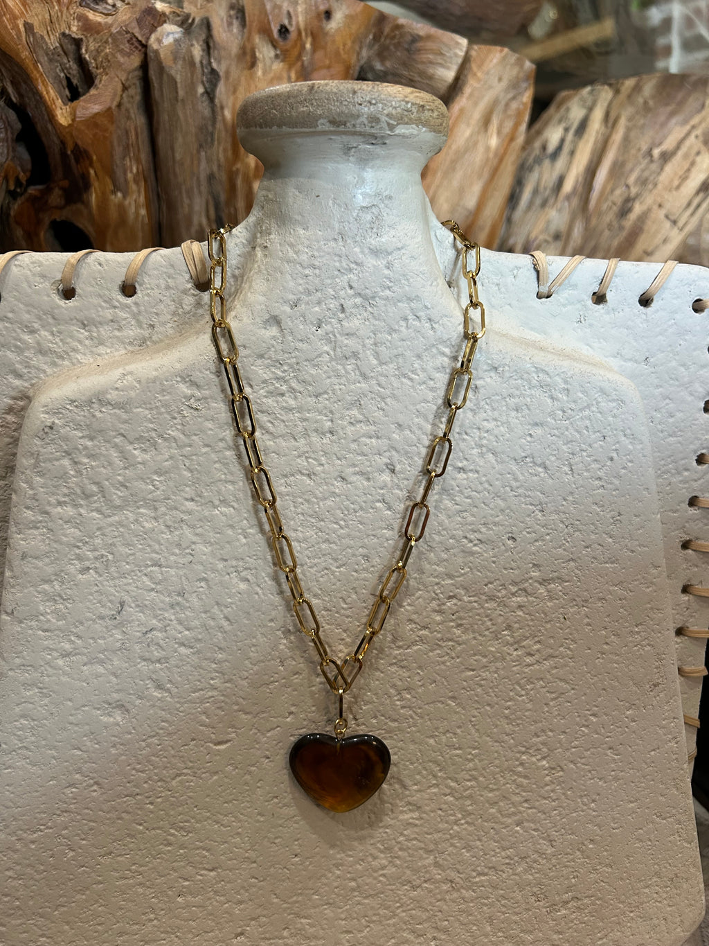 Amber Heart Necklace