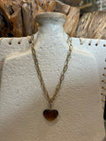 Amber Heart Necklace