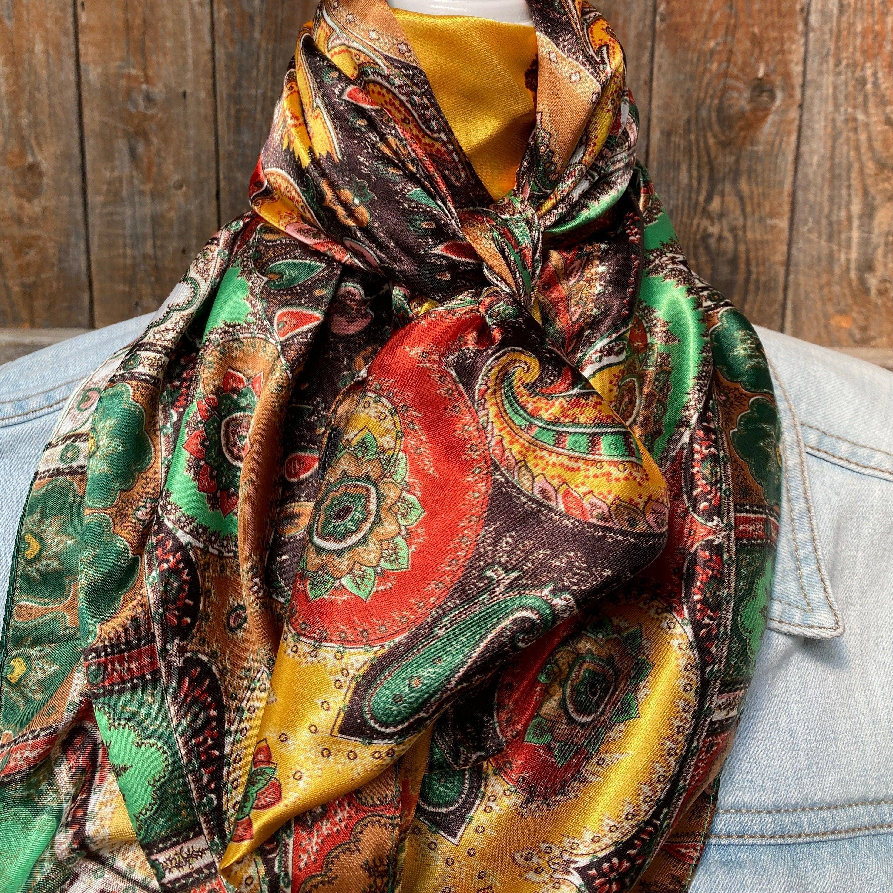 35X35"  Multi-Colored Paisley Wild Rag