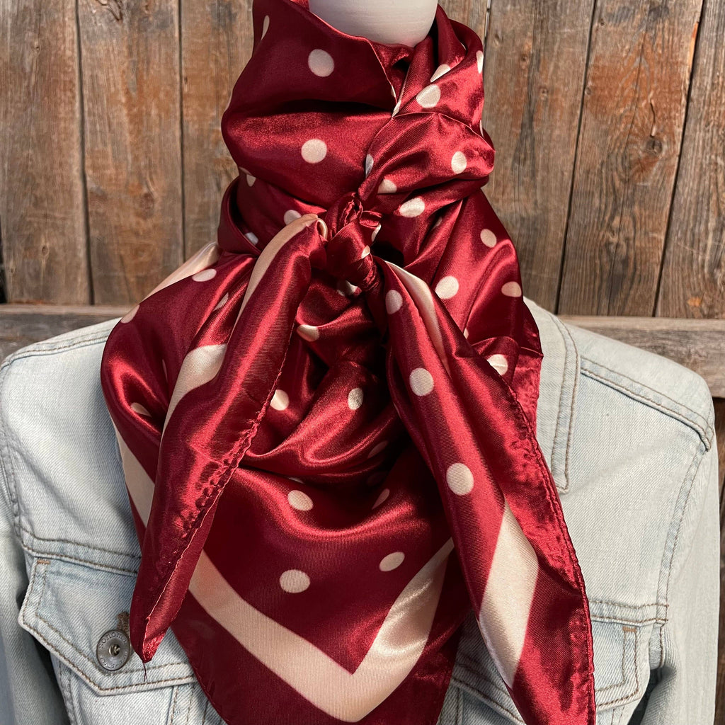 35X35"  Red Polka Dot Wild Rag