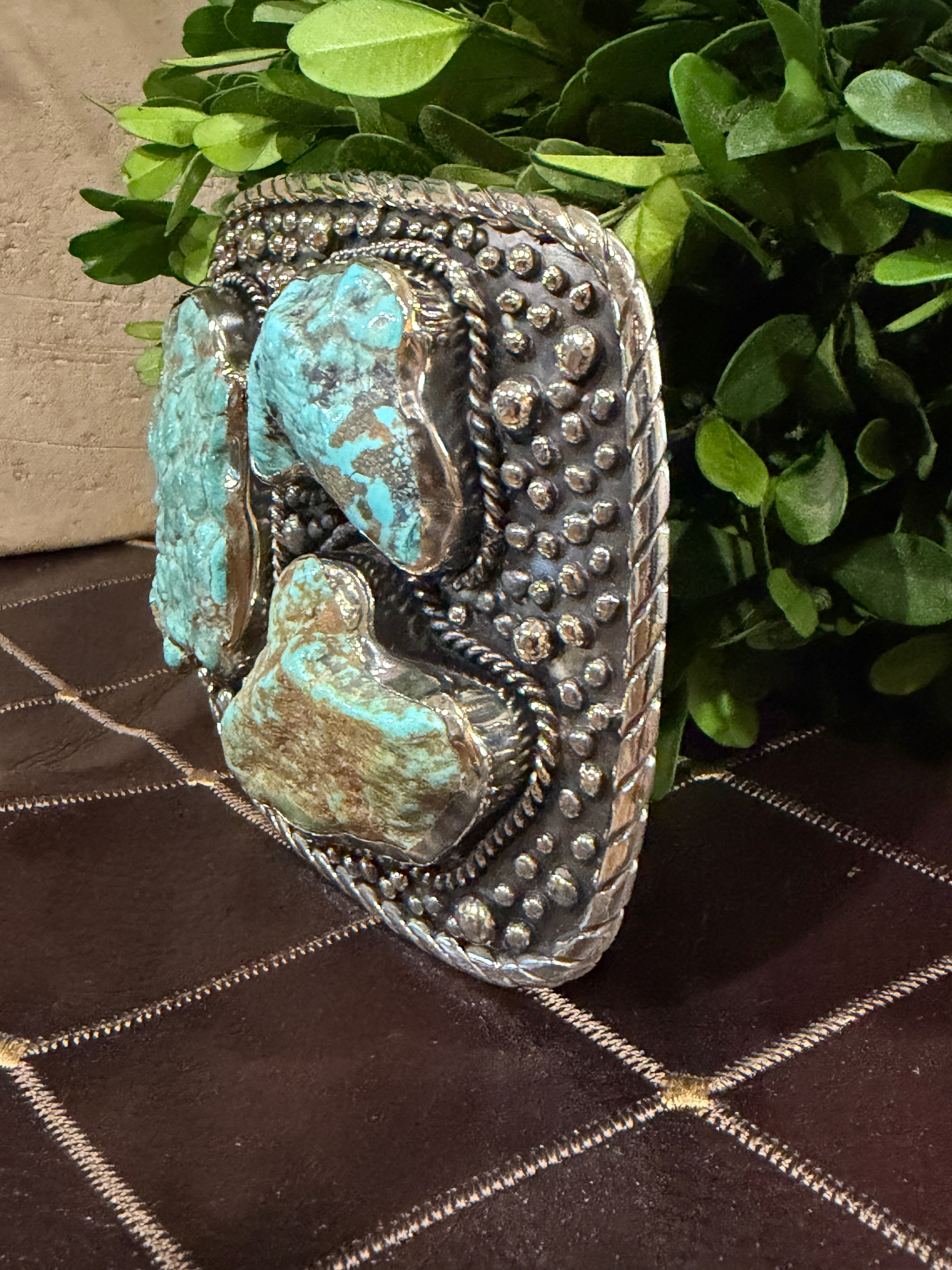 Turquoise 3 Stone Belt Buckle