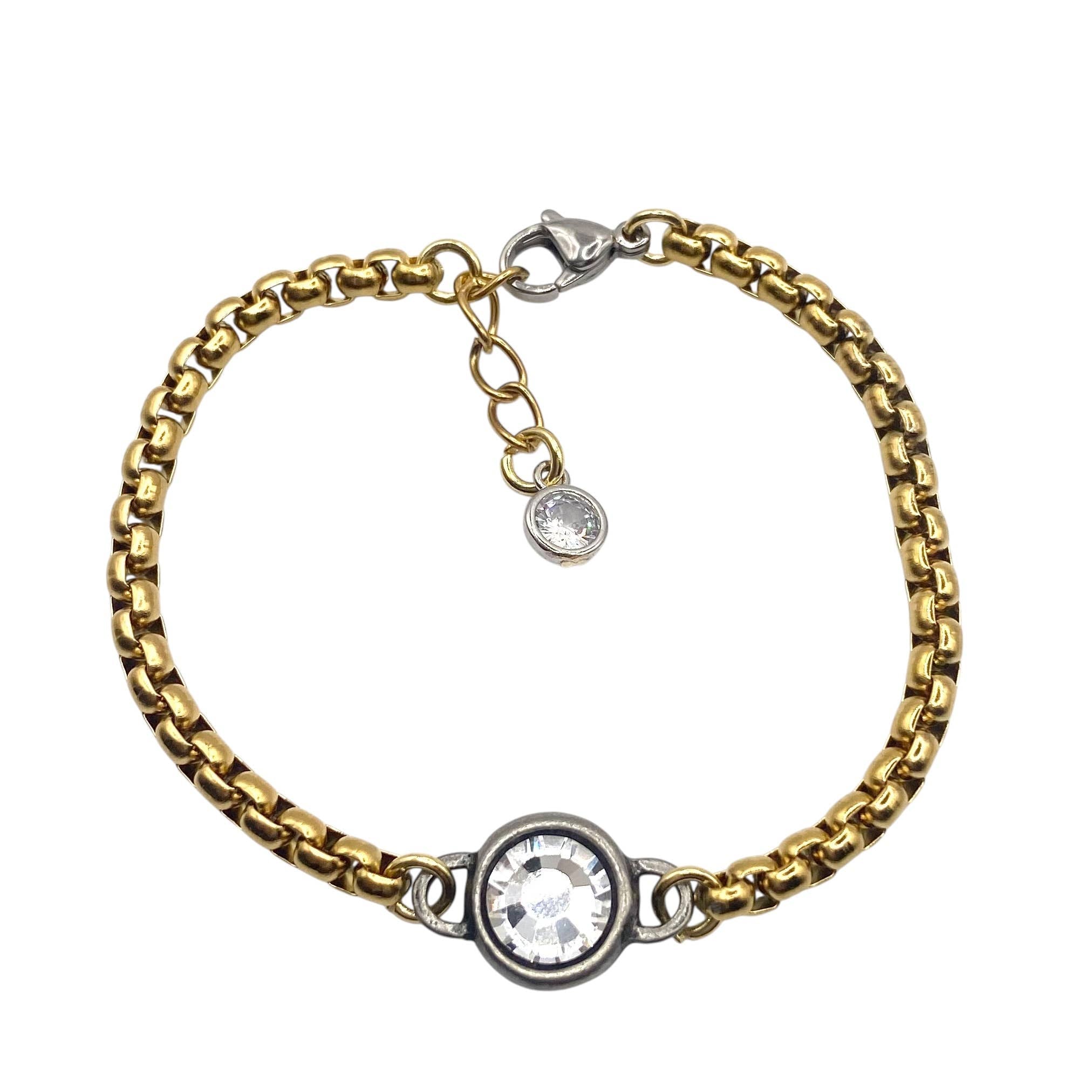 Two tone mixed metal luxe bracelet 