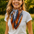 35X35"  Rust & Navy Paisley Wild Rag