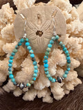 Turquoise & Navajo Saucer Beaded Drop Earrings