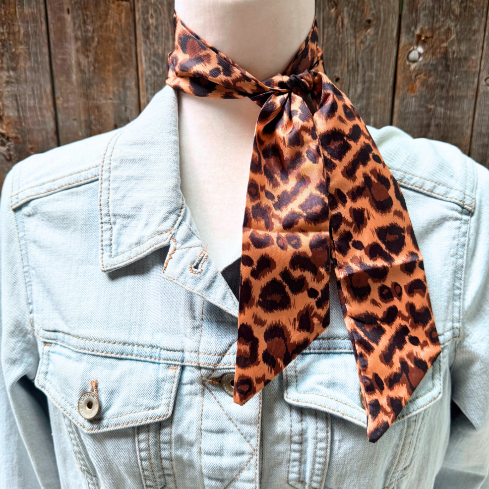 Brown and Black Western Skinny Mini Wild Rag Scarf