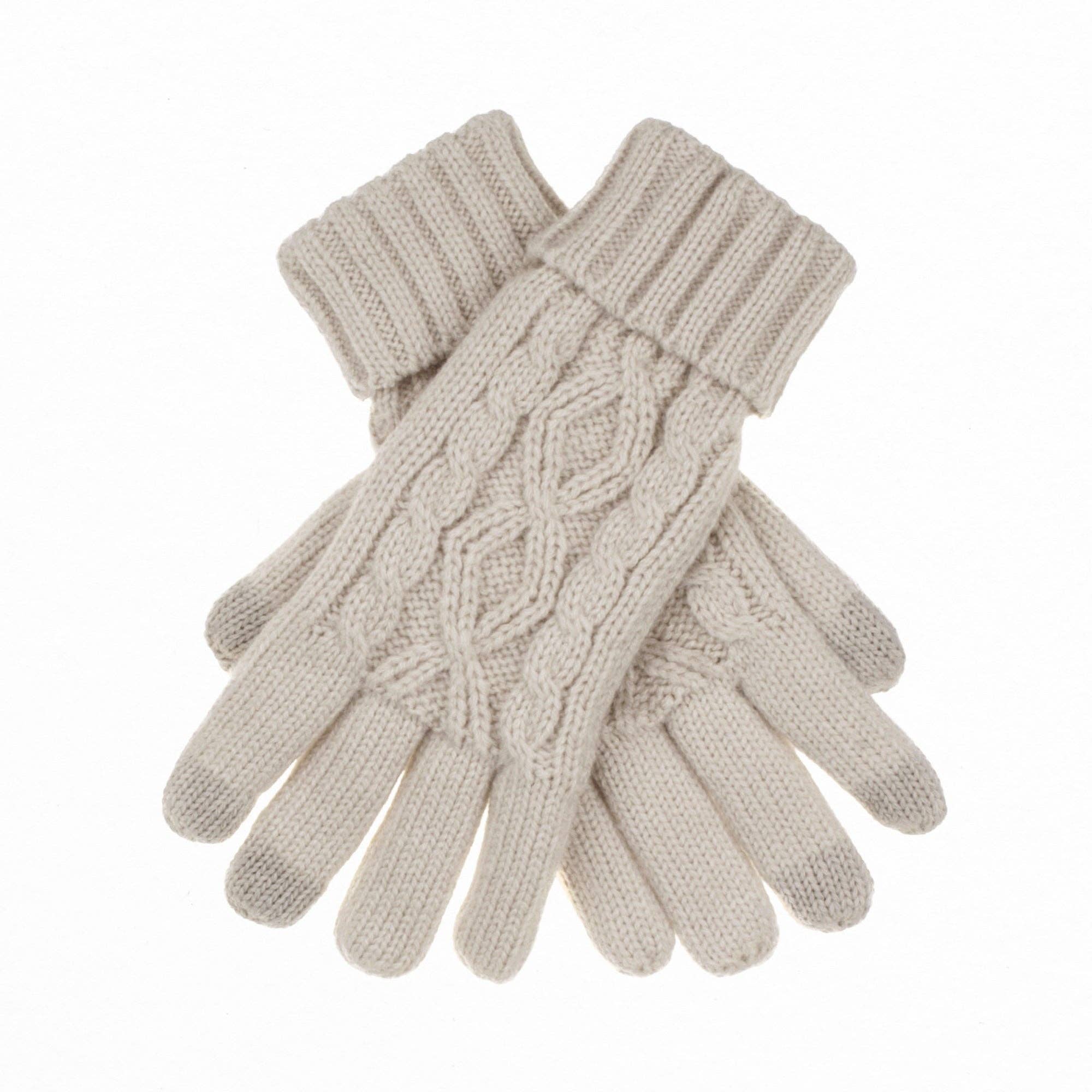 CC Cable Knit Fleece Lined Women's Gloves