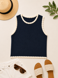 Crochet Trim Knit Tank