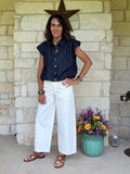 Shell Denim Puff Sleeve Top