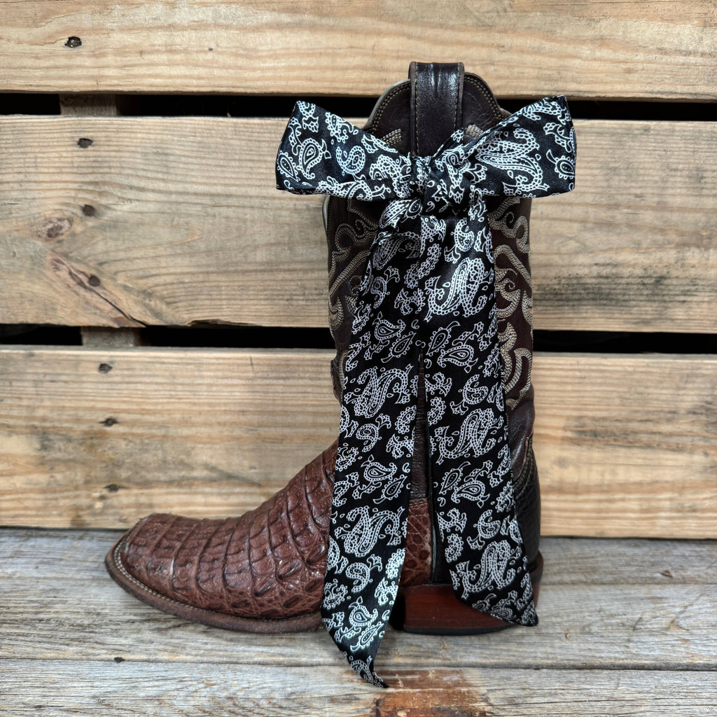 Black and White Western Skinny Mini Wild Rag Scarf