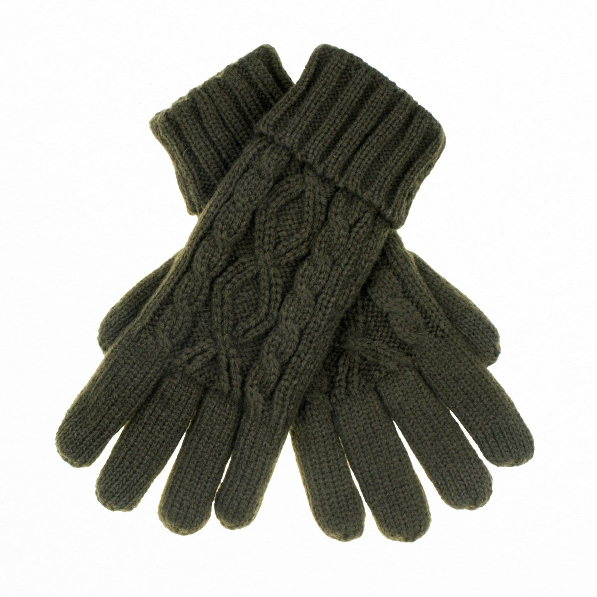 CC Cable Knit Fleece Lined Women's Gloves