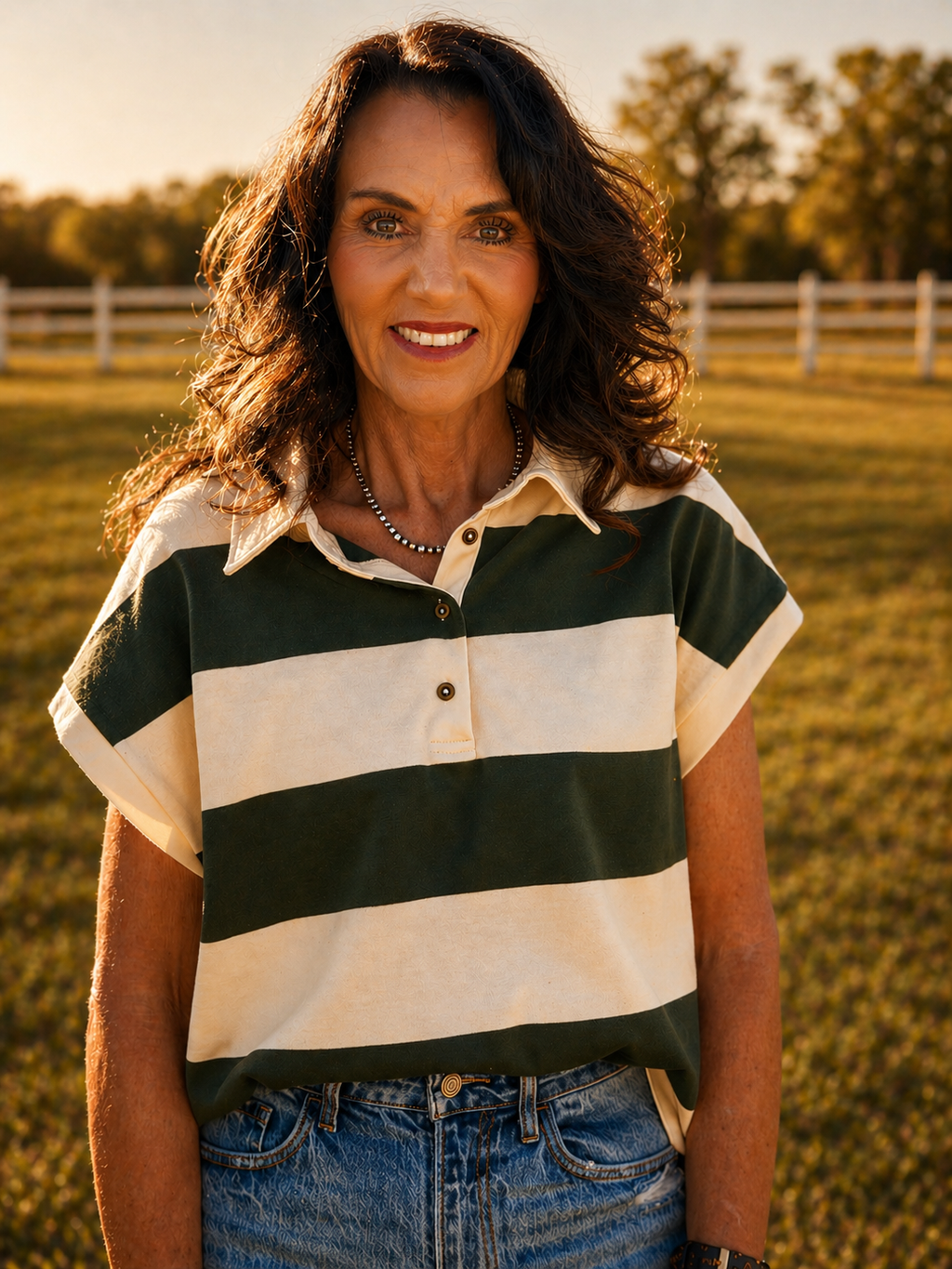 Wide Striped Polo