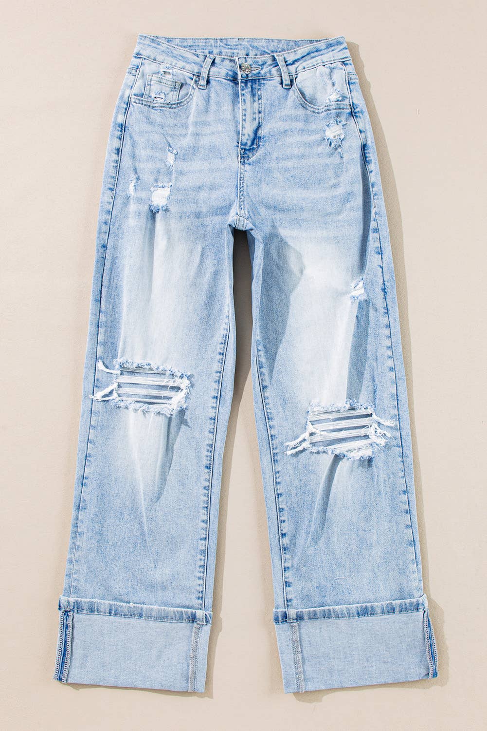 Blue Light Wash Distressed Jeans