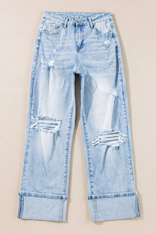 Blue Light Wash Distressed Jeans