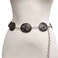 Western-Inspired Oval Concho Chain Belt