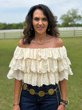 Tiered Off Shoulder Lace Top