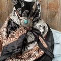 35X35" Two Tone Black Paisley Wild Rag