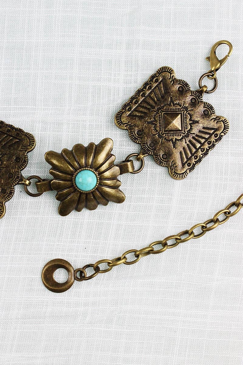 Vintage Turquoise Chain Belt