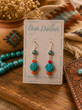 Paige Wallace Turquoise Rose Drop Earrings