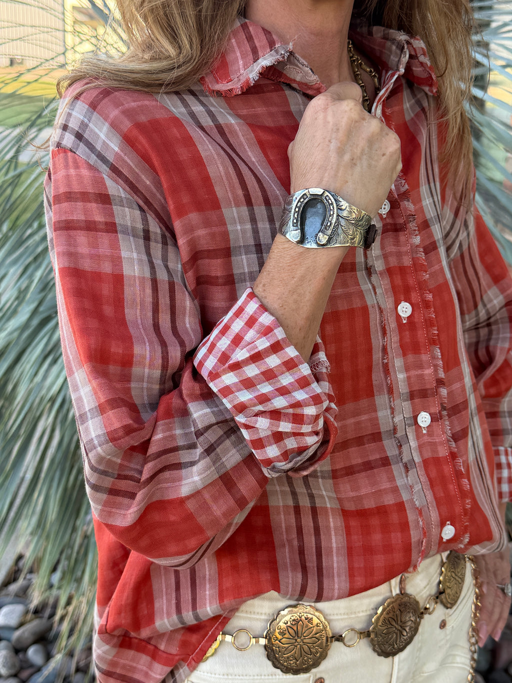 Oversized Plaid Cotton Shirt